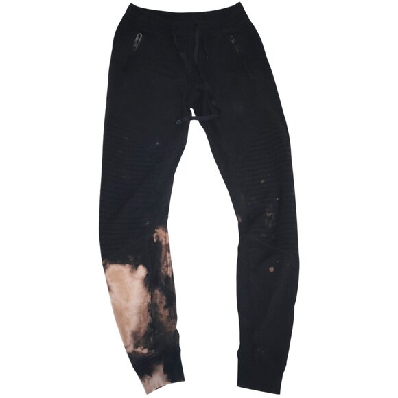 Thrashed Alo Yoga XS Black & Brown Tie-Dye Joggers With Zipper Pockets Grunge - Picture 1 of 13